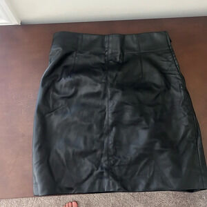 Zara black leather mini skirt size small